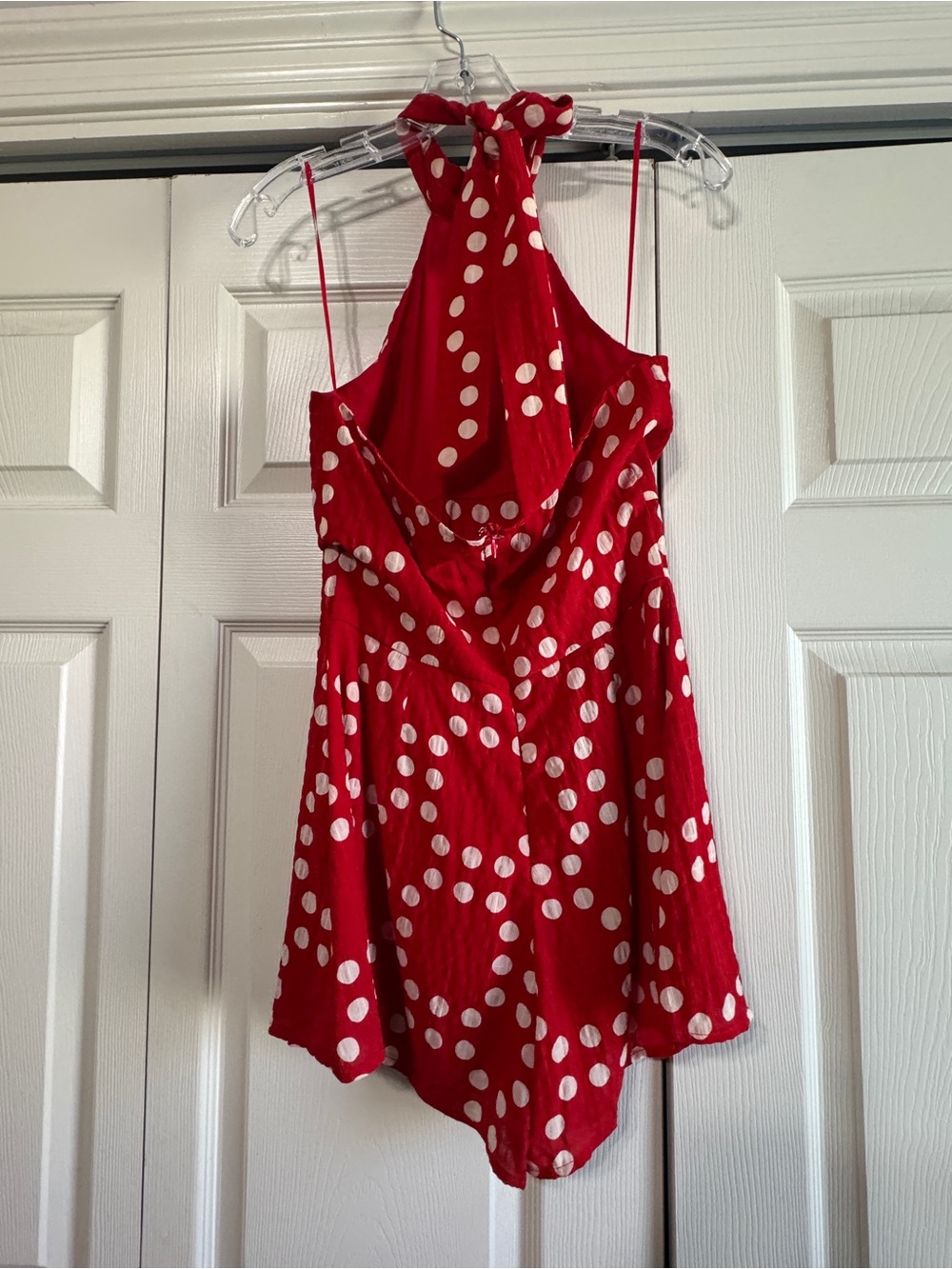 Luxxel Red Polka Dot Halter Romper - Picture 3 of 5